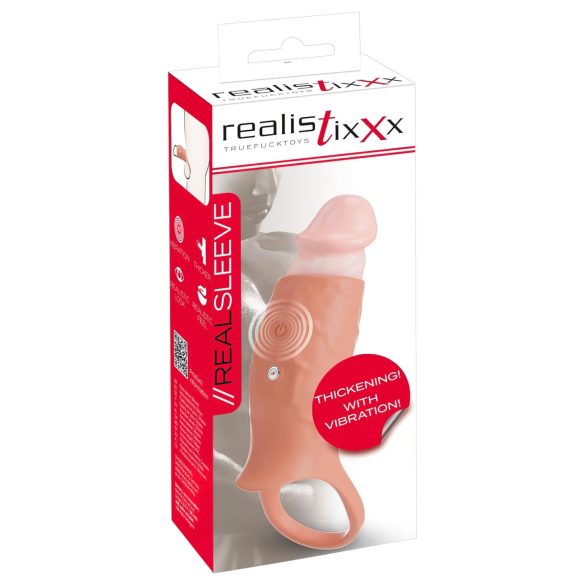 Realistixxx - nasadka na penisa otwarta z wibracją - silikon naturalny