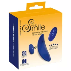   Smile - ultracienki, noszony w majtkach wibrator z pilotem (niebieski)