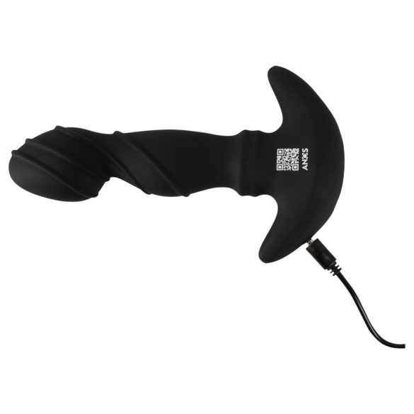 ANOS - wibrujący masażer prostaty z pierścieniem - czarny