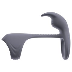   Beau Coeur Vylor - pierścień na penisa i jądra z masażerem łechtaczki - szary