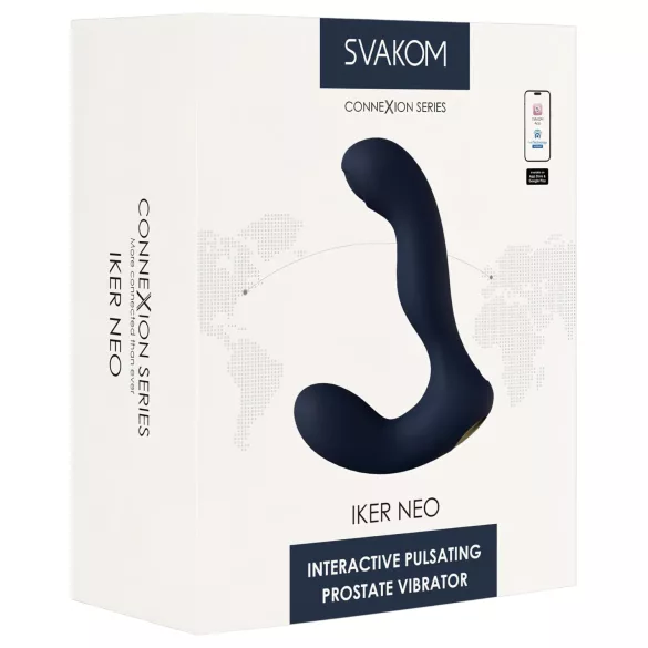 Svakom Iker Neo - wibrujący stymulator analny interaktywny - silikon niebieski