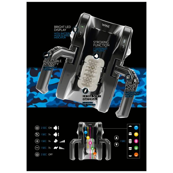 WYNE 10 - masturbator automatyczny z uchwytem - czarny