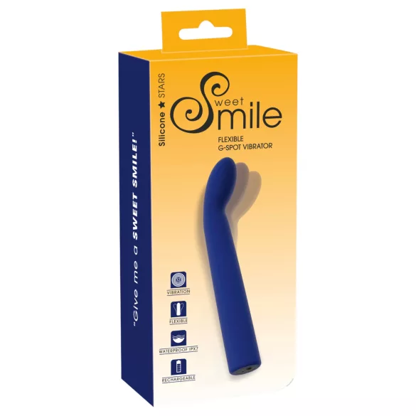 Smile - wibrator do punktu G wygięty - silikon niebieski