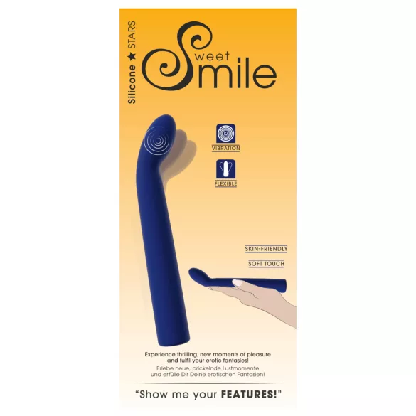 Smile - wibrator do punktu G wygięty - silikon niebieski