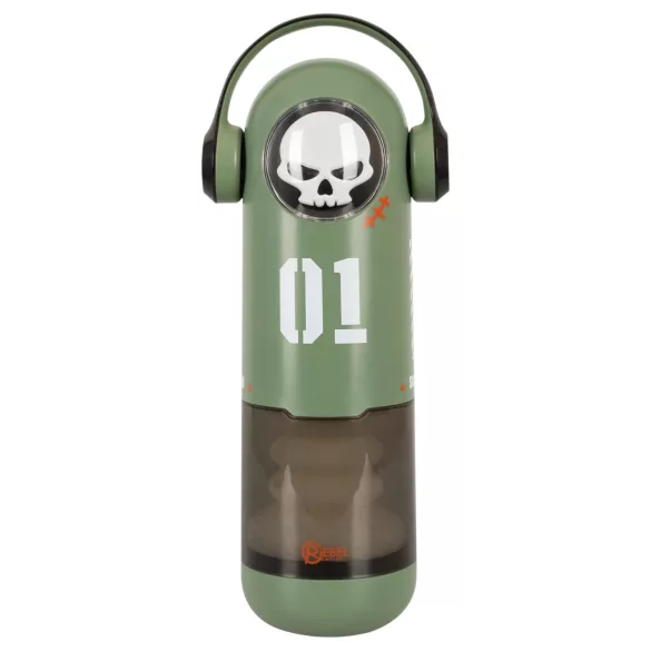 Rebel Skull - stymulator masturbacyjny z funkcją pchania i wibracji (zielony)