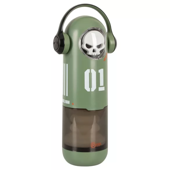 Rebel Skull - stymulator masturbacyjny z funkcją pchania i wibracji (zielony)