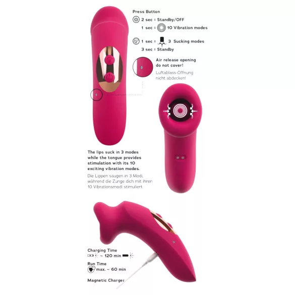 You2Toys Oral Fun - ssący i liżący stymulator łechtaczki (różowy)