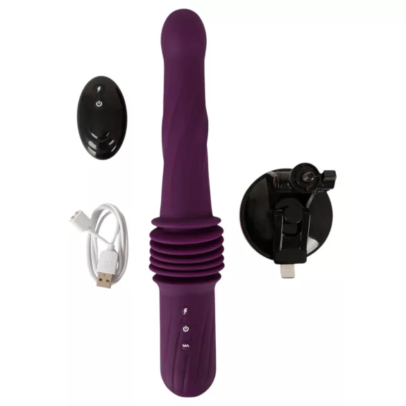 You2Toys - wibrujący stymulator z funkcją pchania i podgrzewania na pilota (fioletowy)