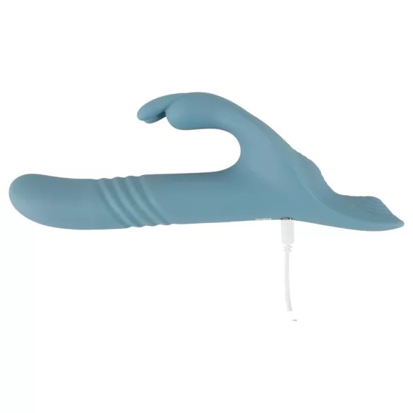 You2Toys - 3‑częściowy przypinany wibrator pchający z króliczkiem z pilotem (niebieski)