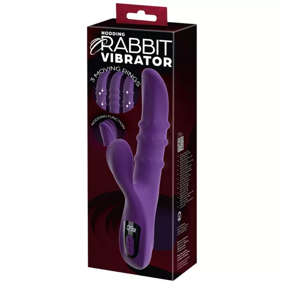 You2Toys - fioletowy wibrator z ramieniem do stymulacji łechtaczki, kiwającym się i ruchomym pierścieniem.