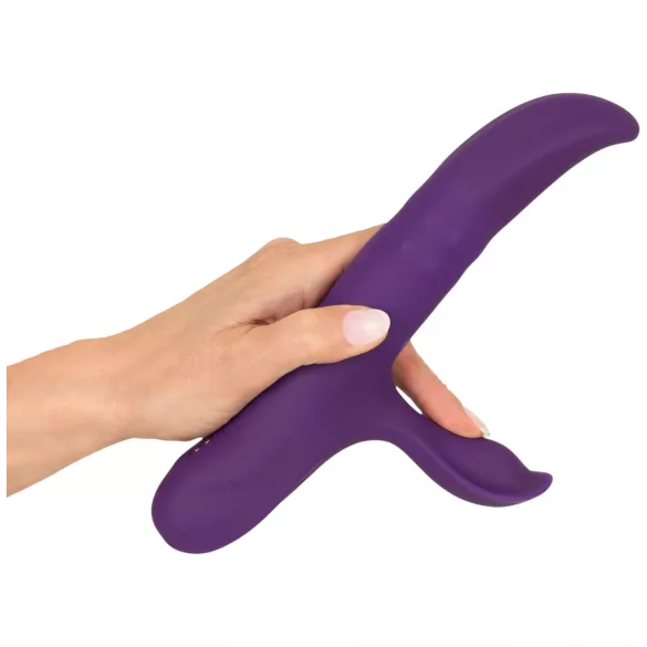 You2Toys - fioletowy wibrator z ramieniem do stymulacji łechtaczki, kiwającym się i ruchomym pierścieniem.