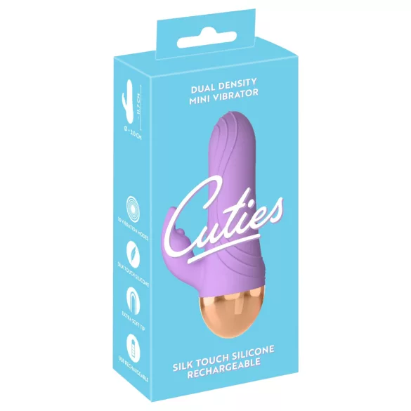 Cuties - mini wibrator z akumulatorem, wodoodporny, z uchwytem na łechtaczkę (fioletowy)