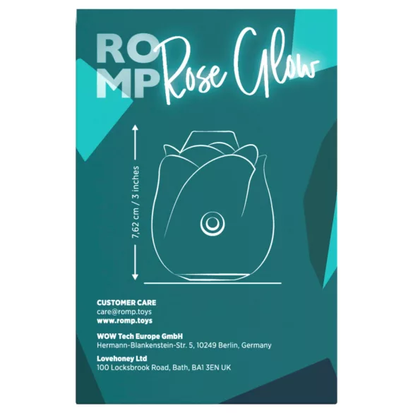 ROMP Rose Glow - bezdotykowy stymulator łechtaczki z falami powietrza (niebieski)