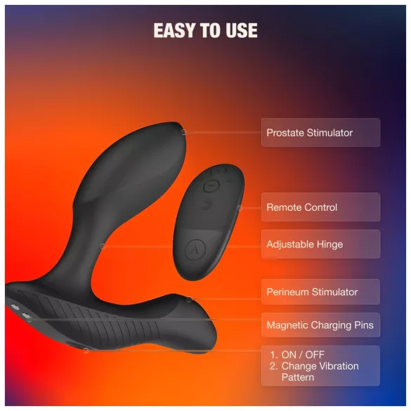 Arcwave Perk - wibrator prostaty z pilotem (czarny)