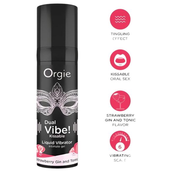 Orgie - żel wibrujący unisex - efekt podwójny - truskawka gin tonic 15ml