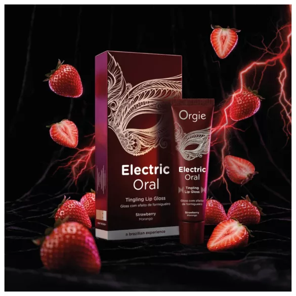 Orgie Electric Oral - pobudzający błyszczyk do ust o mrowiącym efekcie - truskawka (10 ml)