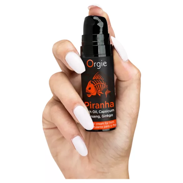 Orgie Piranha Power Cream - Stymulujący krem na potencję dla mężczyzn (15 ml)