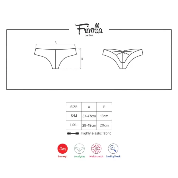 Obsessive Frivolla - pikantne koronkowe figi damskie - czarne - L/XL