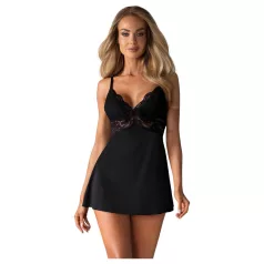 Obsessive - koronkowa koszulka babydoll i stringi (czarne)