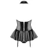 Obsessive - gorset i stringi o lakierowanym efekcie (czarne) - L/XL