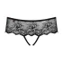 Obsessive Merossa - stringi z cyrkoniami - otwarte - czarne - 2XL/3XL