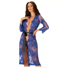 Obsessive Cobaltess - koronkowy peniuar (niebieski) - L/XL
