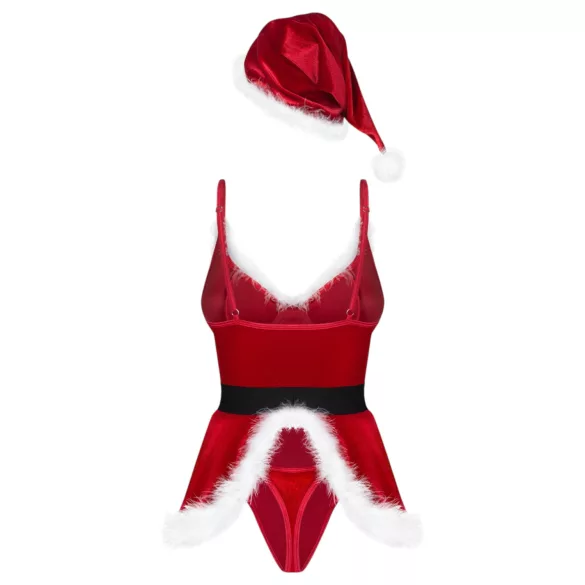 Obsessive Hot Santa - trzyczęściowy strój mikołajkowy dla kobiet (czerwony) - L/XL