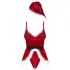 Obsessive Hot Santa - trzyczęściowy strój mikołajkowy dla kobiet (czerwony) - L/XL