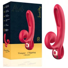   Erospace Sweet Play - wibrator z uchwytem łechtaczkowym (czerwony)