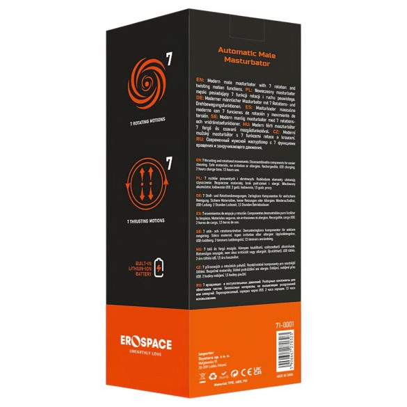 Men's Play - masturbator męski obrotowy - czarny