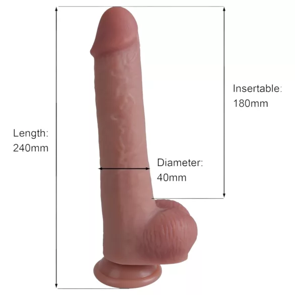 Natural Play - silikonowy dildo 24 cm (naturalny)