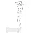 Passion - bodystocking z otwartym krokiem - siateczka - biały - S-L