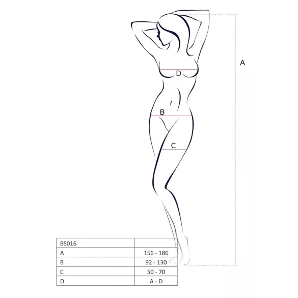 Passion BS016 - komplet erotyczny z siateczki - czarny - S-L