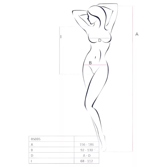 Passion BS035 - czerwona siateczkowa body z ramiączkami, otwarta (S-L)