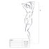 Passion BS061 - Zestaw z kwiatowym tiulem (czarny) - S-L