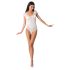 Passion BS064 - otwarty ażurowy body (biały) - S-L