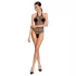 Passion BS087 - przezroczyste czarne siateczkowe body (S-L)