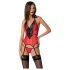 Passion Peonia - top i stringi (czerwone) - L/XL