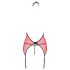Passion Peonia - komplet bielizny: top i stringi - czerwony - L/XL