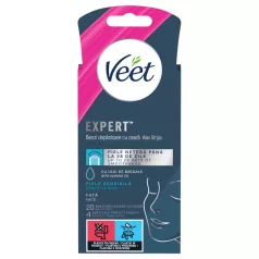   Veet Expert - plastry do depilacji gotowe do użycia - skóra wrażliwa - 20 sztuk