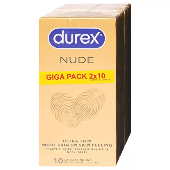 Durex Nude - ultracienkie prezerwatywy (2x10 szt.)