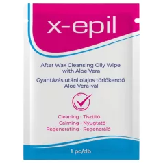   X-Epil - chusteczka oczyszczająca po depilacji - olejek, aloes, 1 sztuka
