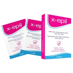 X-Epil - chusteczki po depilacji olejowe - 4 sztuki - aloes