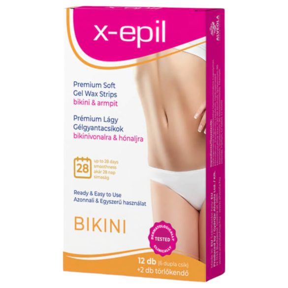 X-Epil - plastry do depilacji - bikini i pachy - gotowe do użycia - 12 sztuk