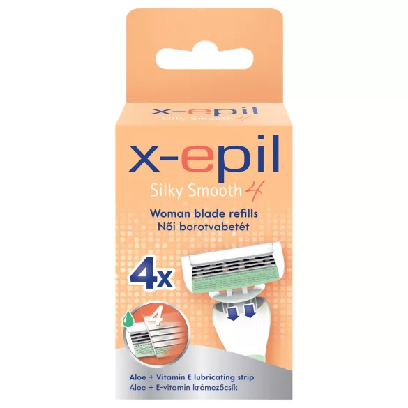 X-Epil - wymienne wkłady do maszynki damskiej - 4 ostrza - 4 sztuki