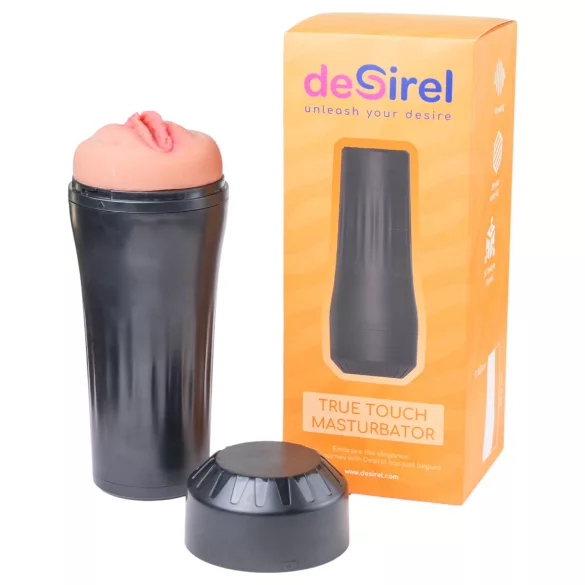 Desirel True Touch - realistyczna wibrująca masturbator - cielisty/czarny