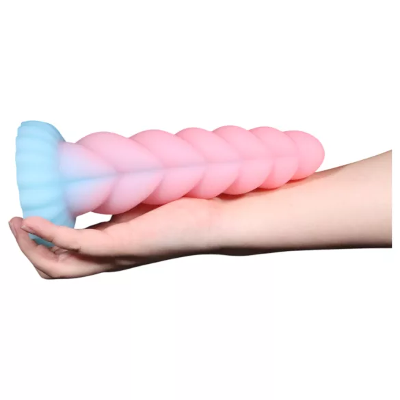 OgazR - dildo świecące w ciemności - jednorożec - 22cm - tęczowy