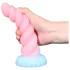 OgazR - dildo świecące w ciemności - jednorożec - 22cm - tęczowy