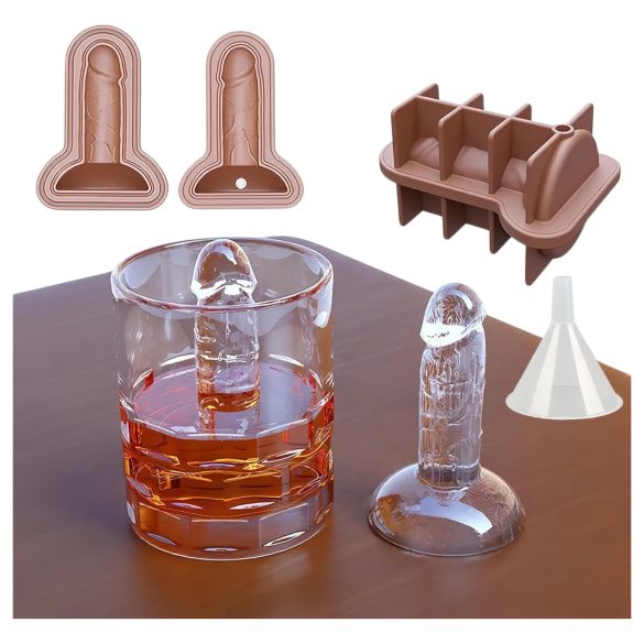 Dildo - foremka do lodu - kształt penisa - silikon - niebieski