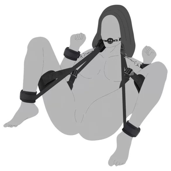 Lonely - kajdanki BDSM - zestaw - czarne